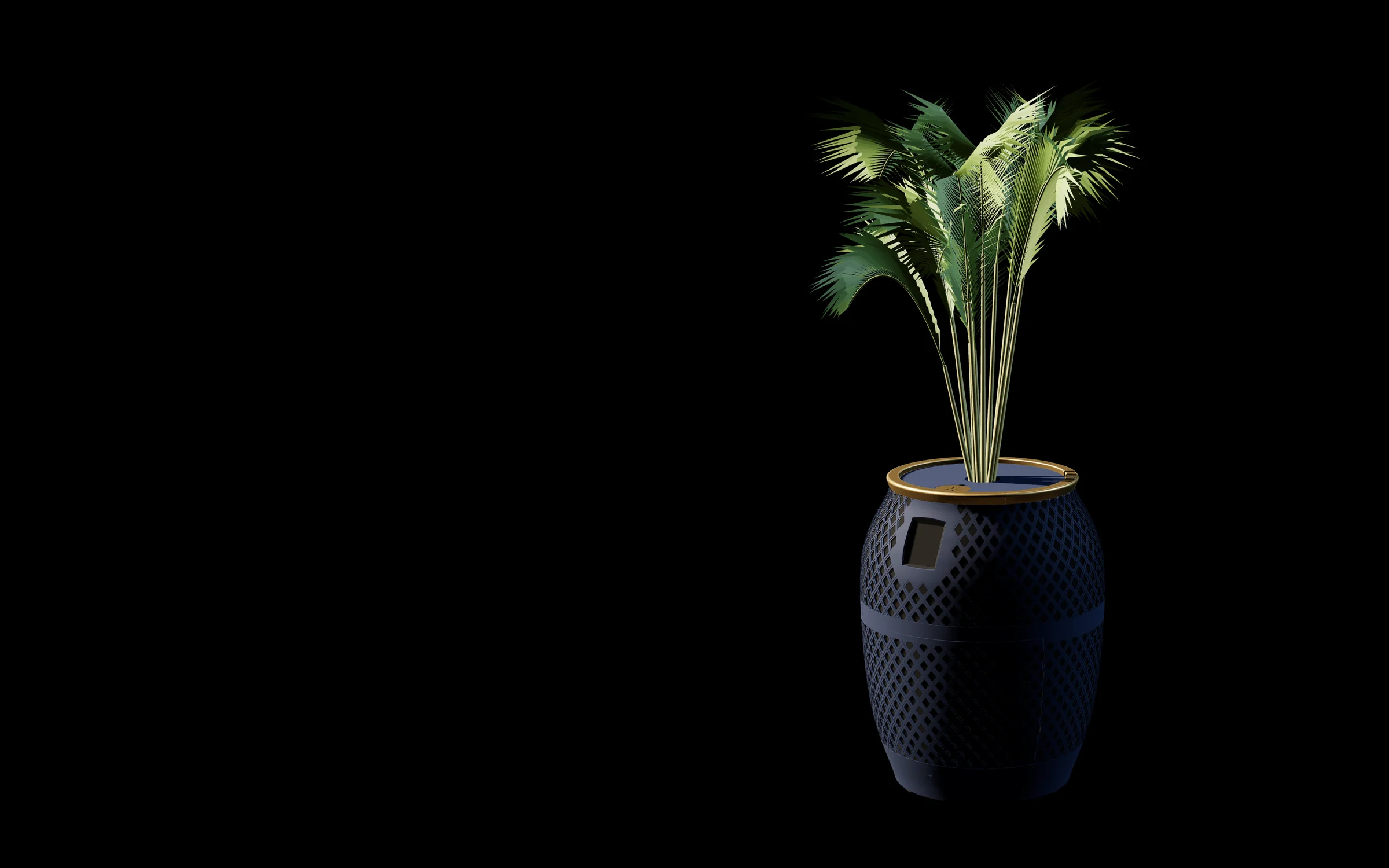 Purispira Home Jali in Midnight in a single beam of light
